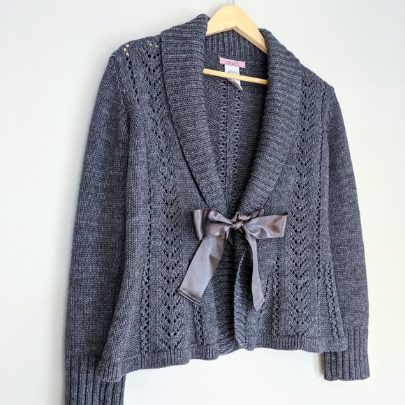 🌟Host Pick🌟 🇮🇹 Hekla & Co Wool Blend Ribbon Tie Cardigan Made In Italy - Picture 2 of 7